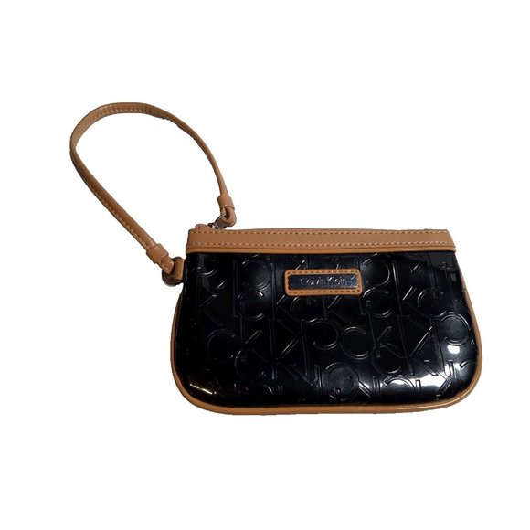 Calvin‎ Klein Black CK Logo Mini Purse 7" x 4" (7c5) - Picture 1 of 5